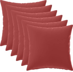 vidaXL Κάλυμμα Μαξιλαριού 6 pcs HEERLEN Κόκκινο 40 x 40 cm Πολυεστέρας