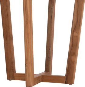 ΤΡΑΠΕΖΙ ΜΕΣΗΣ ΣΤΡΟΓΓΥΛΟ KOLIN HM6650 ΞΥΛΟ TEAK ΦΥΣΙΚΟ Φ65x65Υεκ.