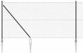 vidaXL Στύλος Περιφράξεων Γκρι 10 x 1 μ (60 x 60 χλμ πλέγμα)