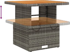 vidaXL Σετ Τραπεζαρίας Κήπου 3 τεμ. Γκρι Συνθ. Ρατάν με Μαξιλάρια