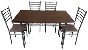 Τραπέζι Σετ (4+1) ArteLibre ALPINE ASTER Wenge 120x68x75cm-14370002