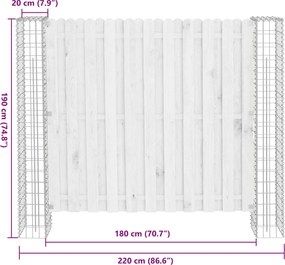vidaXL Στύλος Περιφράξεων 2 τμχ. 20 x 20 x 190 εκ. Μέταλλο Ασημί