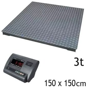 Ηλεκτρονική Πλάστιγγα 150x150 με Ικανότητα Ζύγισης 3000kg και Υποδιαίρεση 500gr