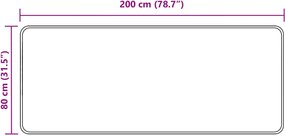 vidaXL Χαλί Runner MARSA Μαύρο 80 x 200 cm Πολυέστερ και PVC