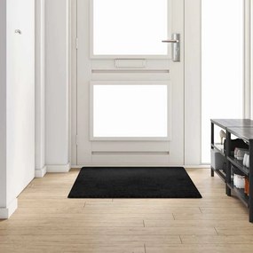 vidaXL Δερμάτινο Χαλί Μαύρο 100 x 150 cm 100% Πολυπροπυλένιο Τούφτα