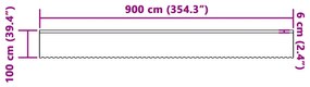 vidaXL Κουρτίνα Δαντέλας με κουρτίνες Floral Λευκό 900 x 100 εκ. Πολυεστέρας
