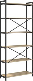 vidaXL Ράφι Βιβλίων Δρύς Sonoma 80 x 30 x 189,5 εκ Επεξεργασμένο ξύλο