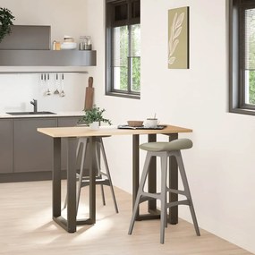 vidaXL Πόδια Τραπεζιού Μπαρ σε Σχήμα Τ, 2 τεμ. Μαύρο, Ατσάλι 60x35x(90-91) εκ.