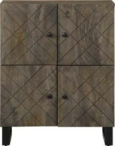 vidaXL Μπουφές Μαύρο 60x33x75 cm Μασίφ Ξύλο Μάνγκο