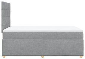 Κρεβάτι Boxspring με Στρώμα Ανοιχτό Γκρι 120x200 εκ. Υφασμάτινο - Γκρι