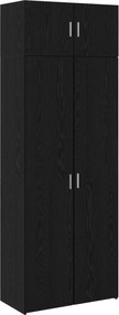 vidaXL Ντουλάπι αποθήκευσης 3 pcs Μαύρη Οξυά