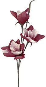 Τεχνητό Λουλούδι Μανόλια 00-7074-1 20x100cm Bordo-White Marhome Foam