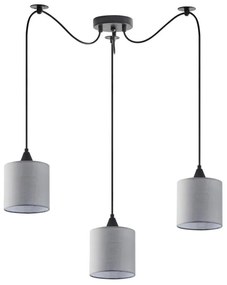 Φωτιστικό Οροφής Κρεμαστό Adept 77-9016 40x40x300 3xE27 60W Grey Homelighting Ύφασμα