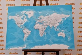 Εικόνα στον κομψό παγκόσμιο χάρτη από φελλό - 90x60  color mix