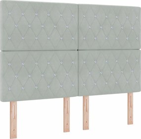 vidaXL Κεφαλάρι Ανοιχτό γκρι 144 cm Βελούδο
