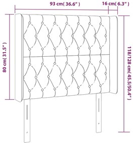 vidaXL Κεφαλάρι Κρεβατιού LED Ροζ 93x16x118/128 εκ. Βελούδινο