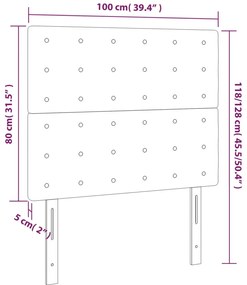 vidaXL Κεφαλάρι Κρεβατιού LED Σκούρο Πράσινο 100x5x118/128 εκ.