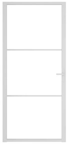 vidaXL Εσωτερική Πόρτα 93x201,5 εκ. Λευκό ESG Γυαλί και Αλουμίνιο