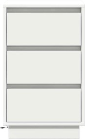 vidaXL Κομοδίνο Λευκό 39 x 34,5 x 65 εκ. Επεξεργασμένο ξύλο