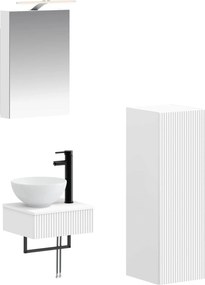 vidaXL Σετ Ντουλαπιών Μπάνιου 4 pcs Λευκό 40 x 10,5 x 60,5 εκ