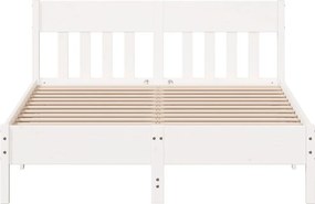 vidaXL Σκελετός Κρεβ. Χωρίς Στρώμα Λευκό 140x190 εκ Μασίφ Πεύκο