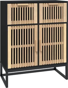 vidaXL Συρταριέρα Μαύρη 60 x 30 x 75 εκ. από Επεξεργασμένο Ξύλο