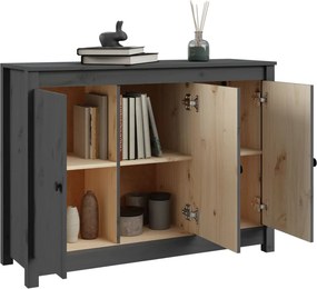 vidaXL Ντουλάπι Γκρι 100 x 35 x 74 εκ. από Μασίφ Ξύλο Πεύκου