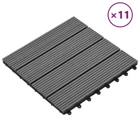 Συνθετικό Πλακάκι WPC 30x30cm 11τμχ 1m2 Γκρι