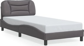 vidaXL Πλαίσιο κρεβατιού με LED χωρίς στρώμα Hvar Γκρι 90x200 εκ.