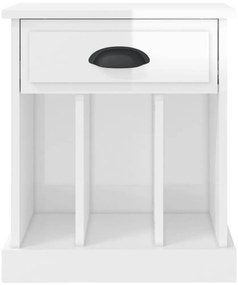 vidaXL Κομοδίνο Γυαλιστερό Λευκό 43 x 36 x 50 εκ.