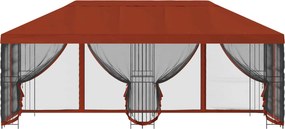 vidaXL Κιόσκι με Πλαϊνές Τοίχους 6 x 3 m Τερακότα