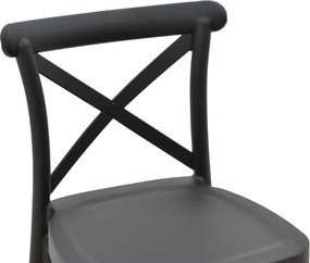 Σκαμπό μπαρ Crossie pakoworld pp μαύρο 44x44x113εκ