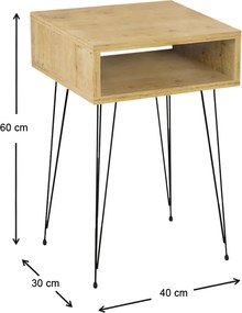 Κομοδίνο Scott Megapap χρώμα sapphire oak 40x30x60εκ.