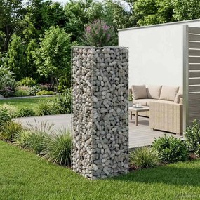 vidaXL Ανασηκωμένο κρεβάτι gabion Ασημί