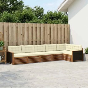 vidaXL Σειρά Καναπέ Εξωτερικού 6 pcs Φυσικό και Κρέμα