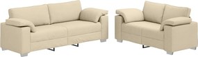 vidaXL Καναπές 2 pcs Κρεμ 219 x 80 x 82 εκ ύφασμα