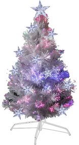 XMASfest Δέντρο Φωτιζόμενο Με Οπτικές Ίνες Και Αστέρια LED Υ90cm Λευκό 93-2624
