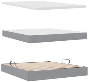 vidaXL Κρεβάτι με αποθηκευτικό χώρο και στρώμα με στρώμα Ανοιχτό γκρι