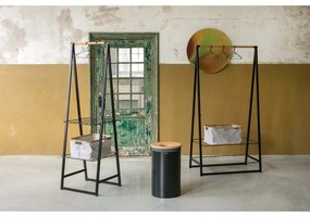 Καλάθι πλυντηρίου Brabantia 1000826, 60 l, Καπάκι από φελλό, Πλήρωση χωρίς άνοιγμα, οπές εξαερισμού, Μαύρο
