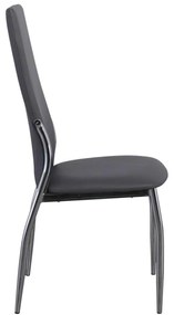 Καρέκλα FRESH K/D Χρώμιο/Pvc Γκρι 45x52x100cm (Σετ 4 ΤΕΜ)