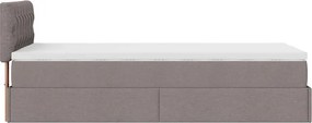 vidaXL Οθωμανικό κρεβάτι με στρώμα Taupe 90x200cm ύφασμα