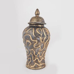 ΒΑΖΟ ΚΕΡΑΜΙΚΟ ΧΡΥΣΟ - ΓΚΡΙ 16x16x33.5cm