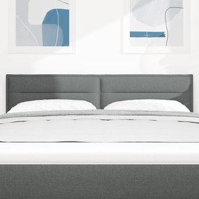 vidaXL LED Κεφαλόσκαλο Σχεδιασμός Γραμμών Σκούρο Γκρι 80 εκ Ύφασμα