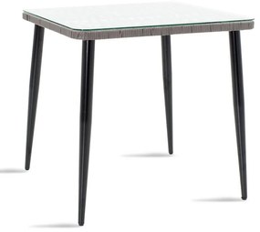 Naoki table metal black-pe gray-glass 80x80x78cm 80x80x78 εκ.