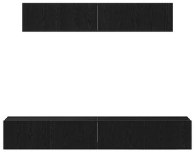 vidaXL Σετ επίπλου τηλεόρασης 4 pcs Μαύρη δρυς 100 x 30 x 30 cm