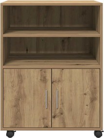 vidaXL Ντουλάπι Τροχήλατο Αρτισιανή Δρυς 60x48x81 εκ. από Επεξ. Ξύλο