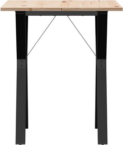 vidaXL Τραπέζι Τραπεζαρίας Πλαίσιο Υ Μασίφ Πεύκο/Ατσάλι