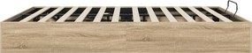 vidaXL Κρεβάτι Οθωμανικού Τύπου Δρύς Sonoma 203 x 160 x 25 εκ