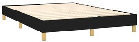vidaXL Κρεβάτι Boxspring με Στρώμα &amp; LED Μαύρο 140x190 εκ. Υφασμάτινο