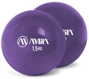 Μπάλα με Βάρος Amila Palm Ball Two-Pack 1.5Kg Μωβ 96713